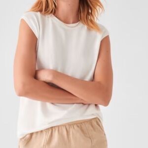 EUC Faherty Cloud cotton Muscle Tee, White, Small